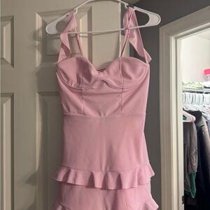 Lucy in the Sky Pink Ruffled Sleeveless Dress